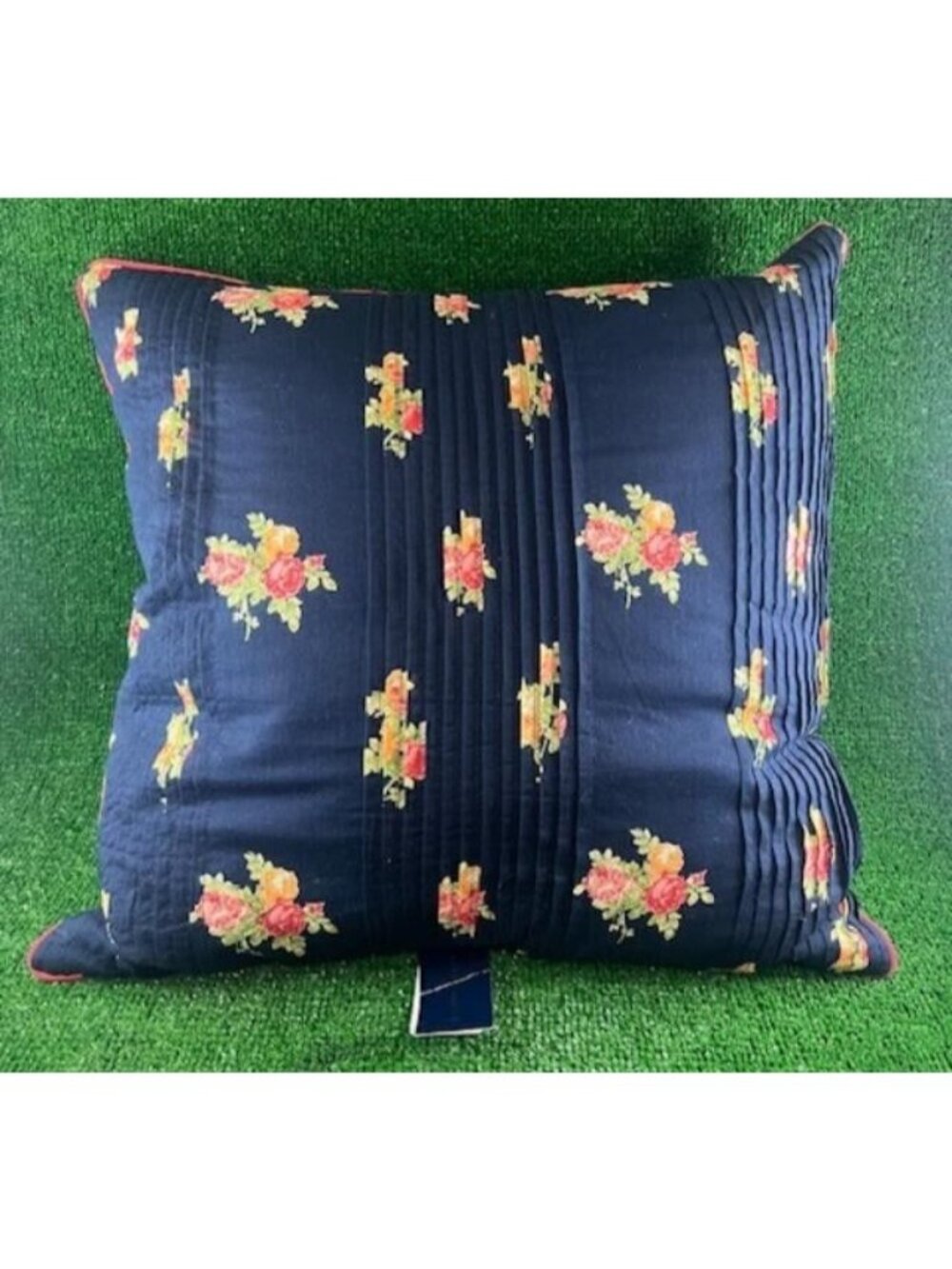 Ralph Lauren Grand Flora Indigo Bouquets Sz 20X20 Decorative Throw Pillow